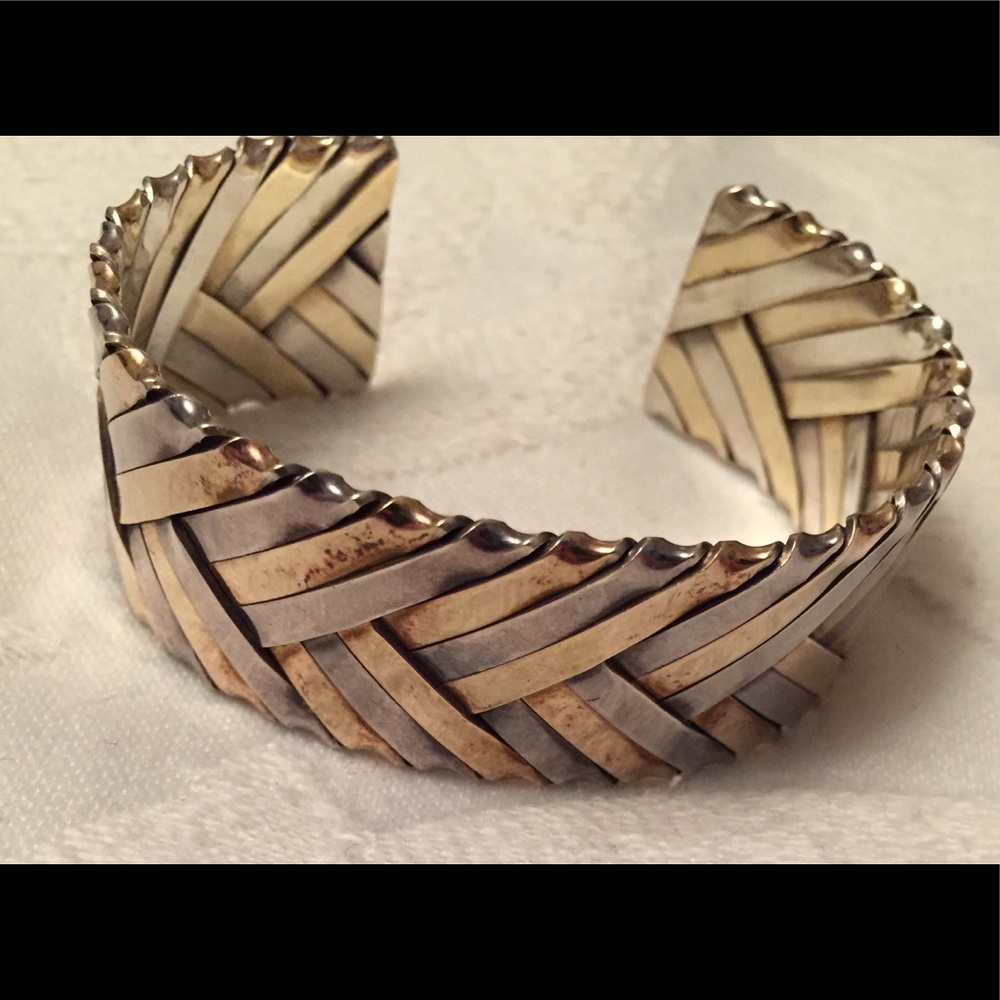 Silver and Brass braided bracelet